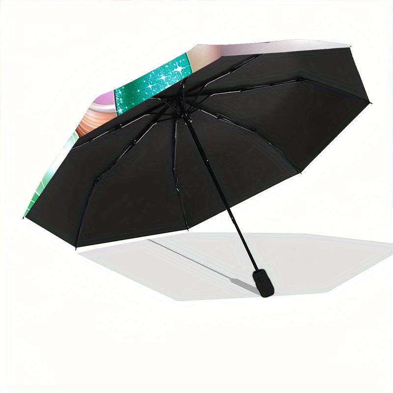 1pc The Little Mermaid Ariel: Auto-Open Close Umbrella - Portable 3-Fold Design, 8-Bone Iron Frame Outdoor Umbrella - Perfect Gift for Fans,