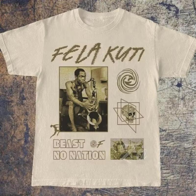 Fela Kuti Fan Art Tshirt Summer Casual Loose Streetwear Shirt graphic t shirts Unisex clothing oversized t shirt S