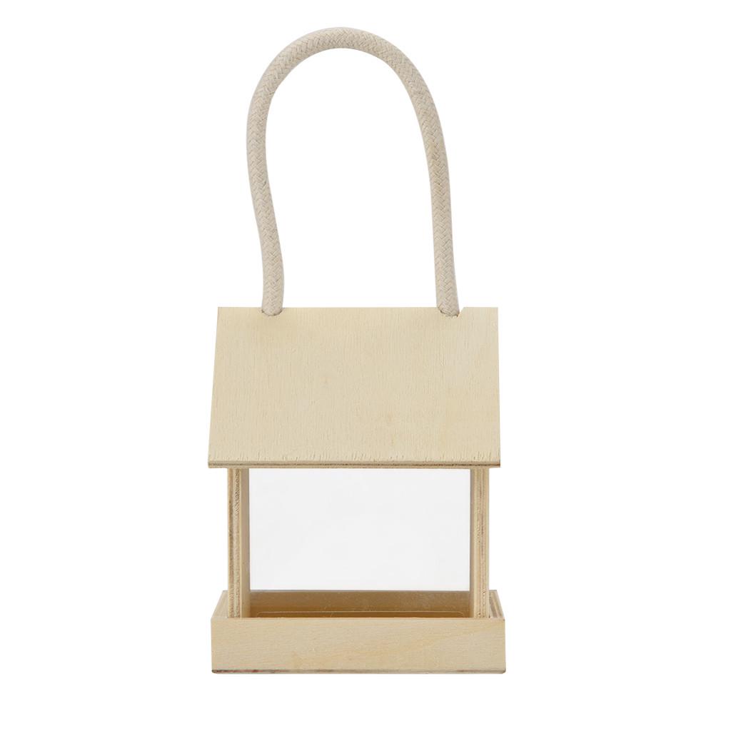 Wild Bird Wooden Feeder Hanging Feeders Viewing Window For Garden Yard Decorati