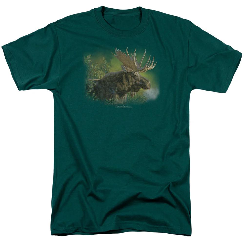 

Wildlife Crisp Fall Morning Mens T Shirt Hunter Green Officially Licensed 2XL