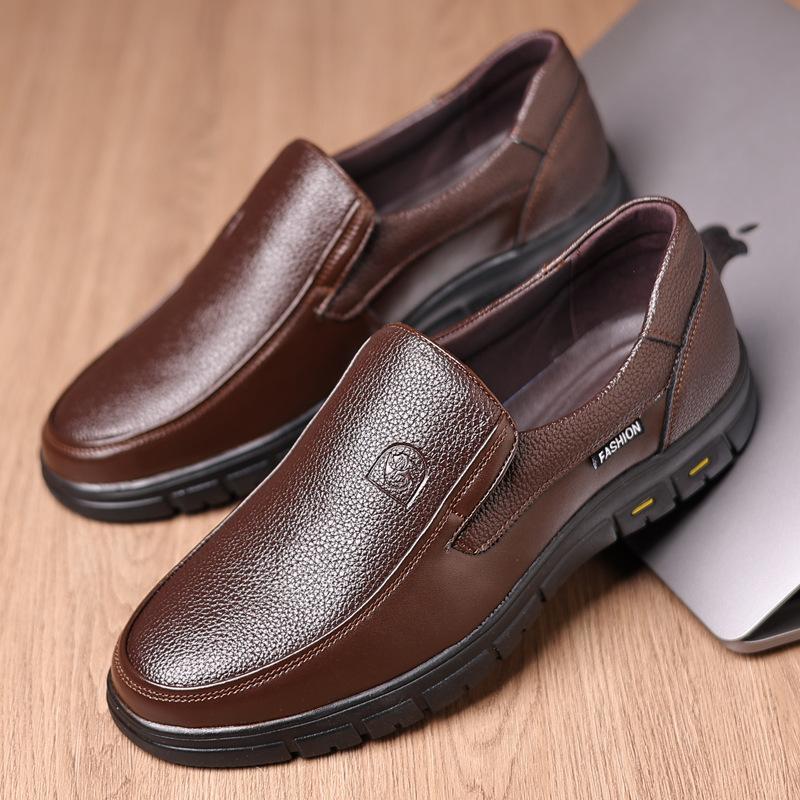 

Туфли из коровьей кожи первого слоя для пожилых мужчин, мужские кожаные, специальные, для внешней торговли, для широкой стопы, водонепроницаемые, для работы на кухне, обувь шеф-повара, обувь для папы 48 коричневый