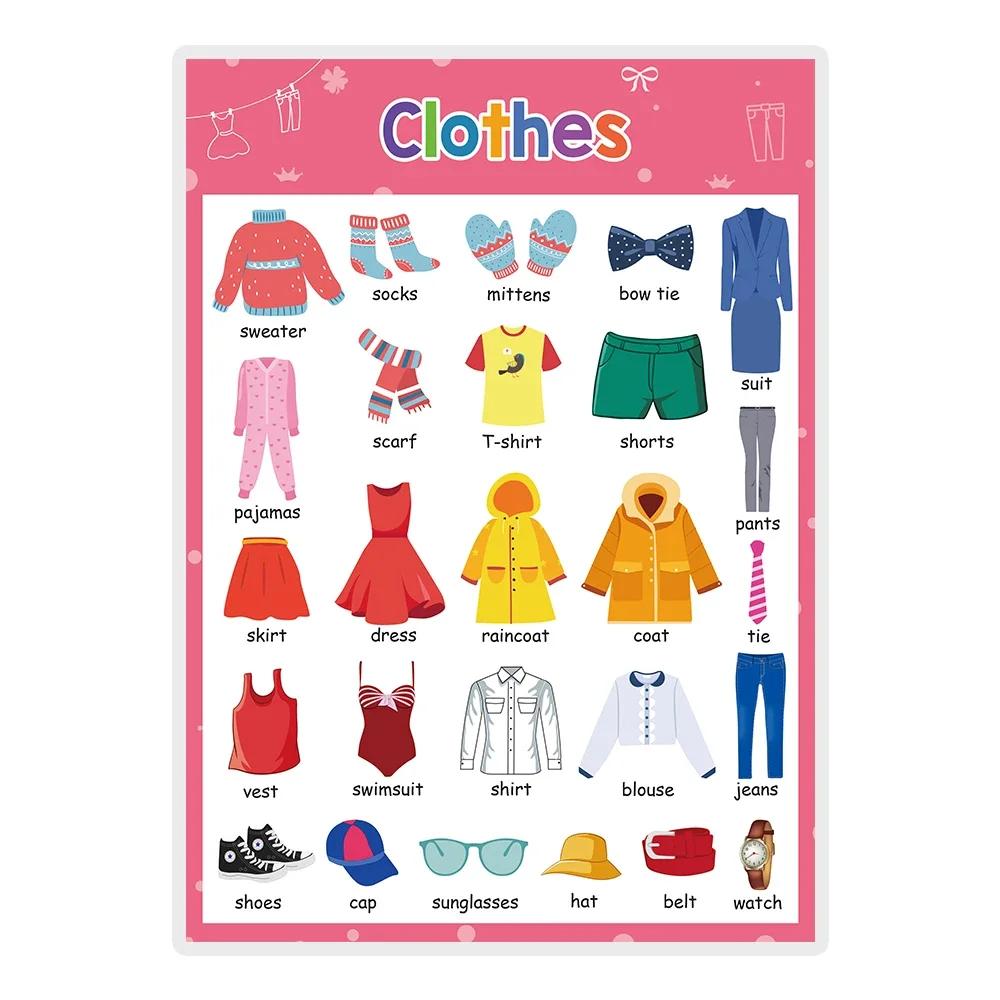 

Lachilly 20 тем Навчання англійської мови Плакат формату А4 для дітей Фрукти Колір Тварина Тіло Велика картка Навчання малюка Шкільний клас Декор