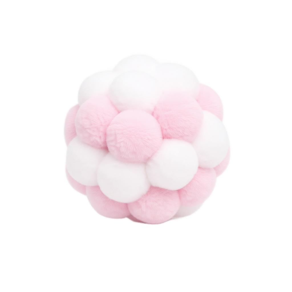 Plush Pom Pom Cat Toy with Bell Interactive Soft Ball for Cat Play and Exercise Durable Pet Toy for Indoor Use
