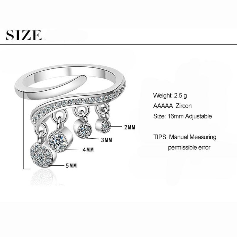 Trendy závěsné prsteny s notovým vzorem se zirkonovým otevíracím prstenem Micro Pave Dárky pro šperky