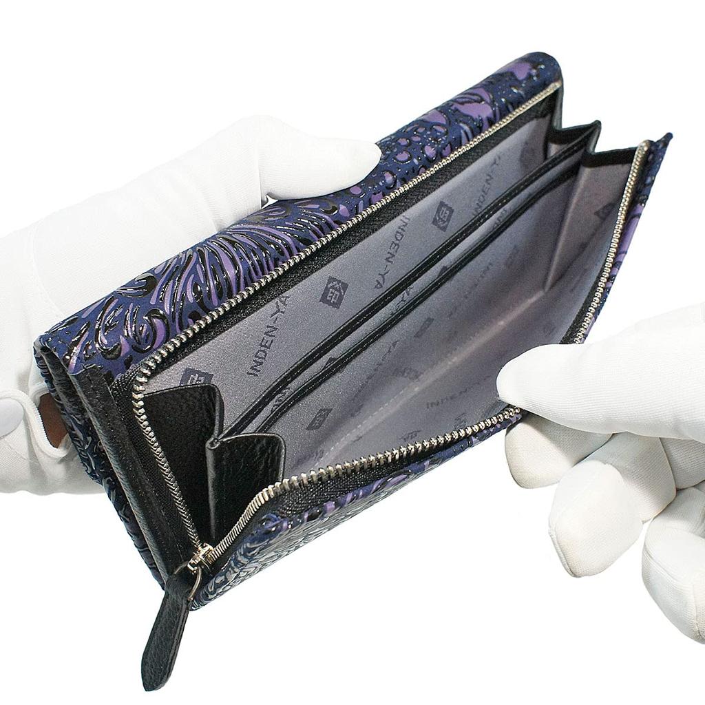 Inden Long Wallet with Coin Flonity 7225 [Inden-ya] Purse, Deerskin,