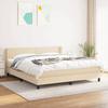 3129654 vidaXL Divan Bed with Mattress Cream 180x200 Cm Fabric