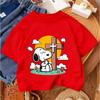 Fashion Cartoon Crew Neck T-shirt, Cute Casual Summer Children's Clothing, Snoopy