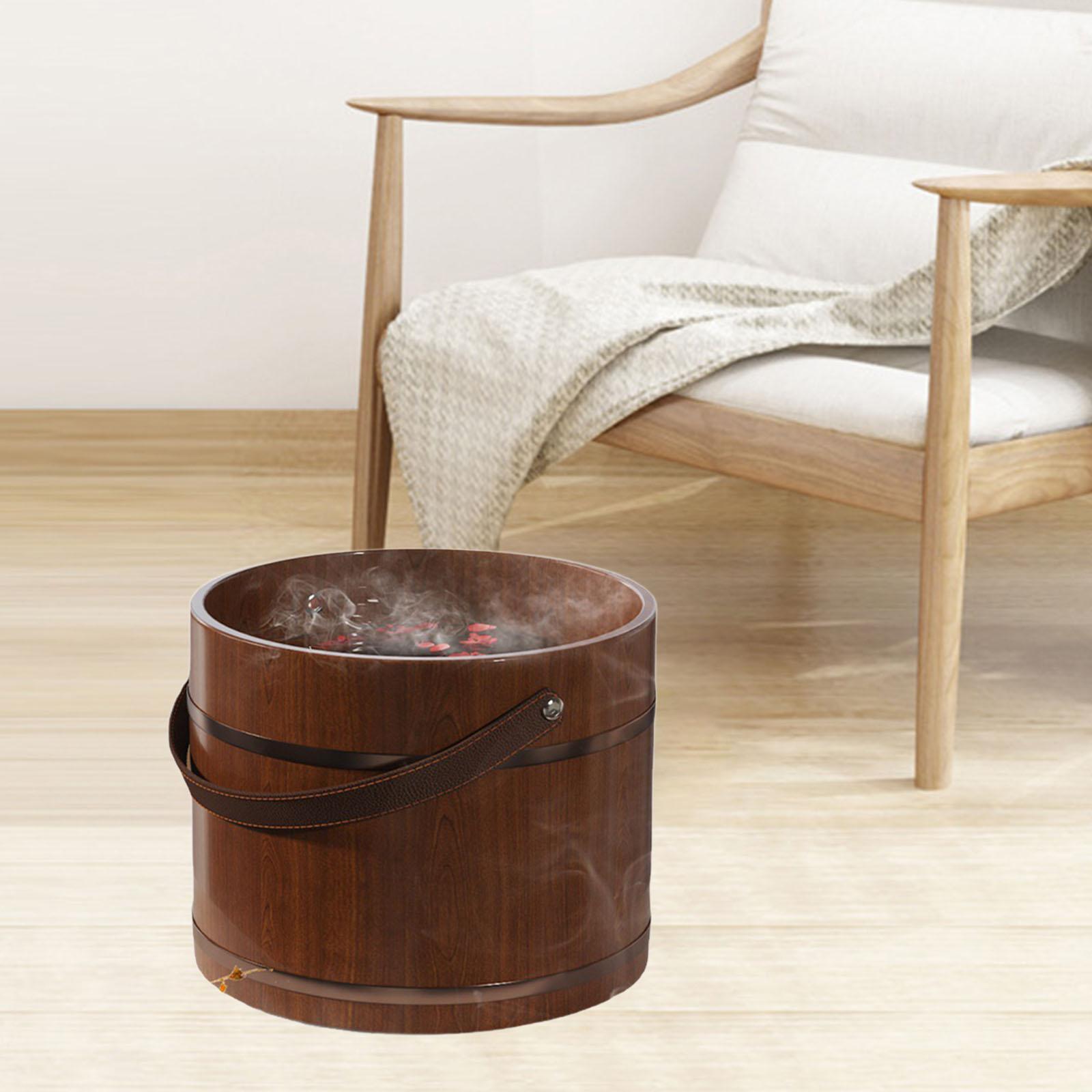 

Деревянная ванна для ног, ванна для замачивания ног, ведро для кемпинга с ручкой, бочка для мытья ног для спальни, ванной комнаты, сауны