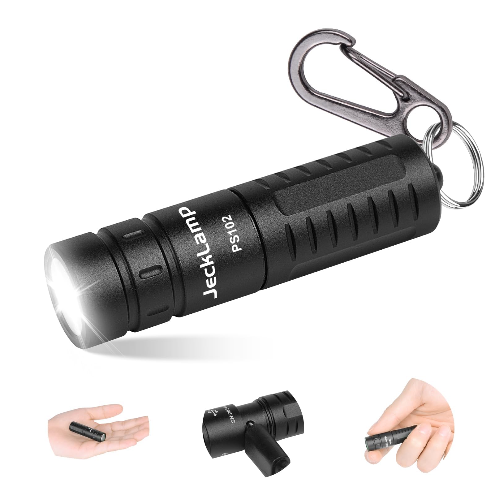 

JeckLamp PS102 LED 200 40m Beam Waterproof Light, Lumens, Type-C Rechargeable, Distance, Ultra-Small 2.16cm, (Black) чёрный