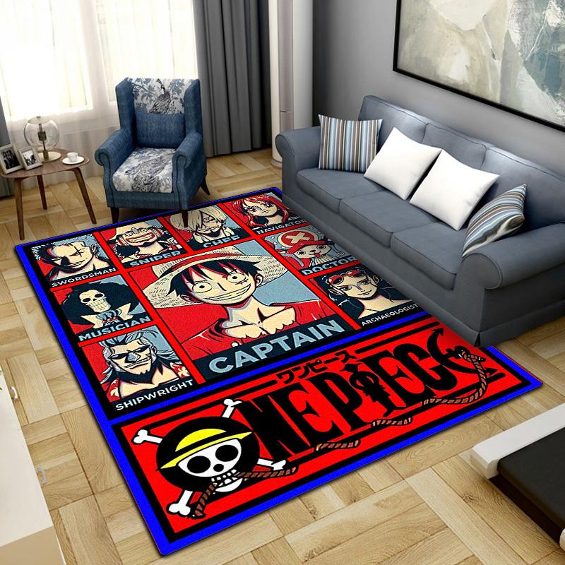 One Piece Anime Washable Non-Slip Rug Carpet Larget Floor Mat Bedroom Home Decor LXR153