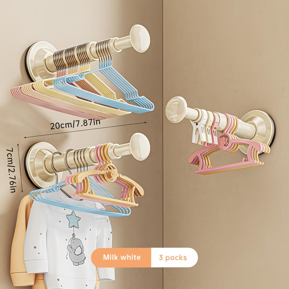 1/2pcs Hanger Storage Rack - No Drill Suction Cup Installation, Retractable & Adjustable for Home & Office, Durable Space-Saver