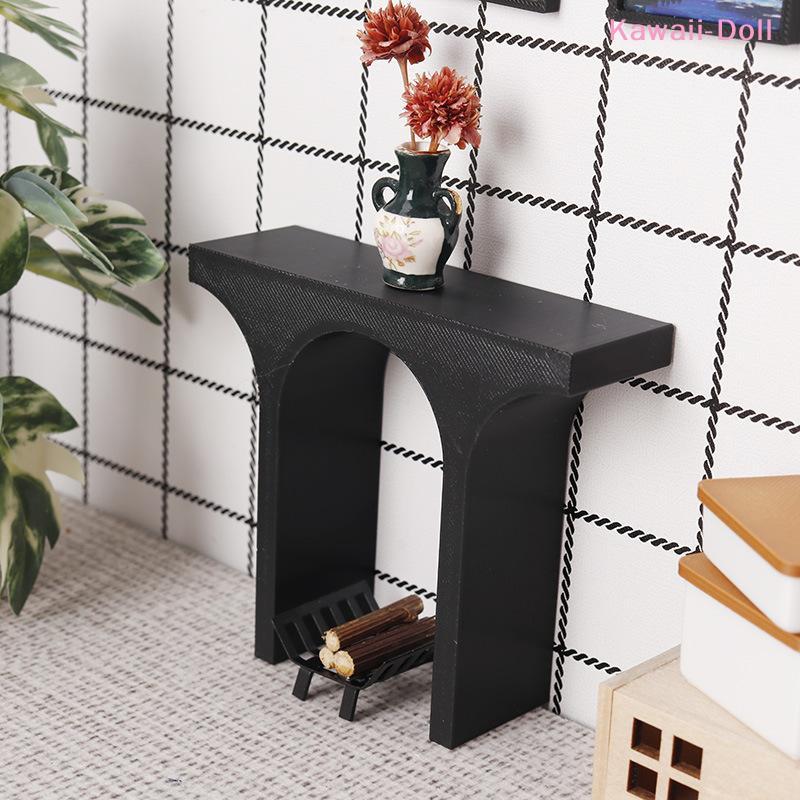 1Pcs 1/12 Dollhouse Mini Arched Fireplace Retro Style Furniture Model For Home Garden European Scene Decoration