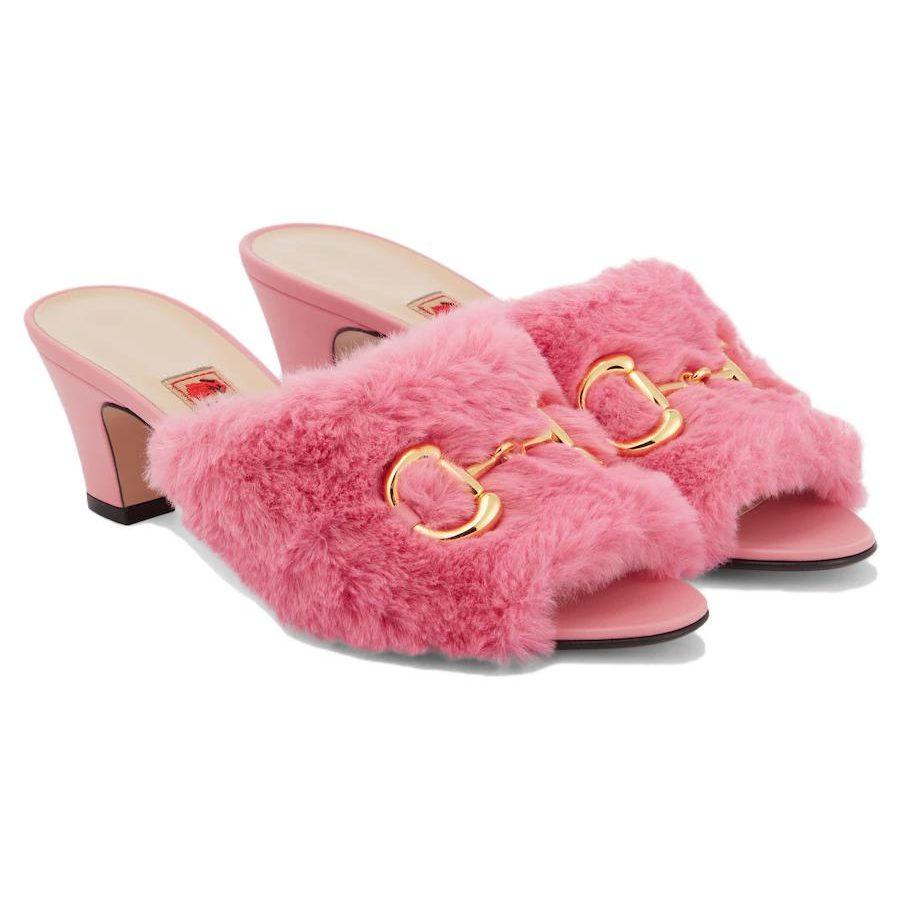 Gucci Slide Slippers Women's Pink 722962 FAAYY 5817