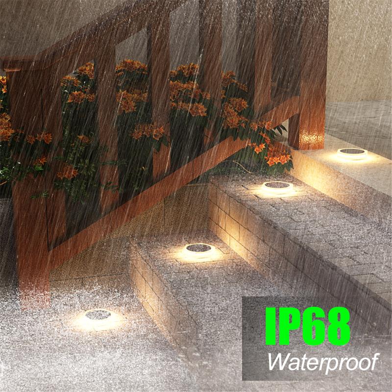 In Stock Hot Outdoor Waterproof IP68 Solar Powered Fence Garden Gate Pillar Decorative Lighting Post Light Solar Step Lights 4/6