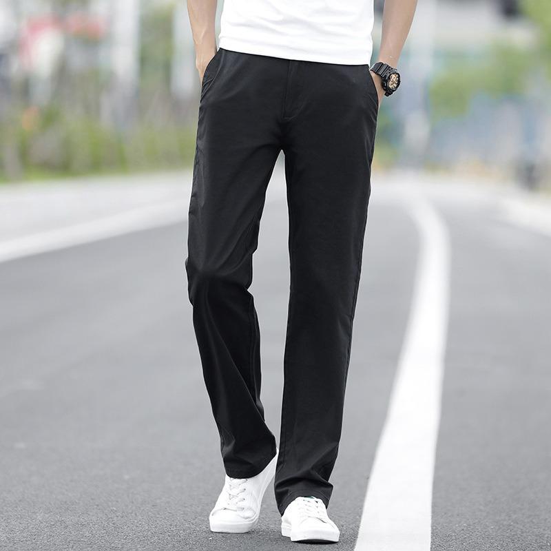 Men's Summer 2025 Cotton Casual Business Loose Straight-Leg Trousers - Trendy Long Pants