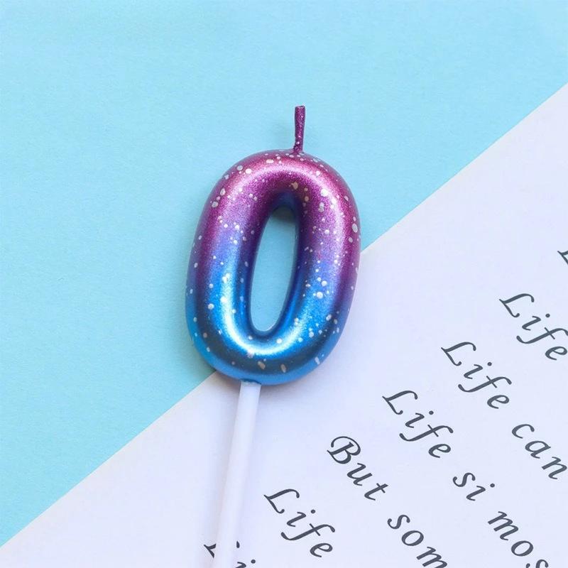Happy Birthday Cake Decorated Interstellar Digital Colorful Candle Children's Delicate Candy Color 0-9 Number Candle Party Decor