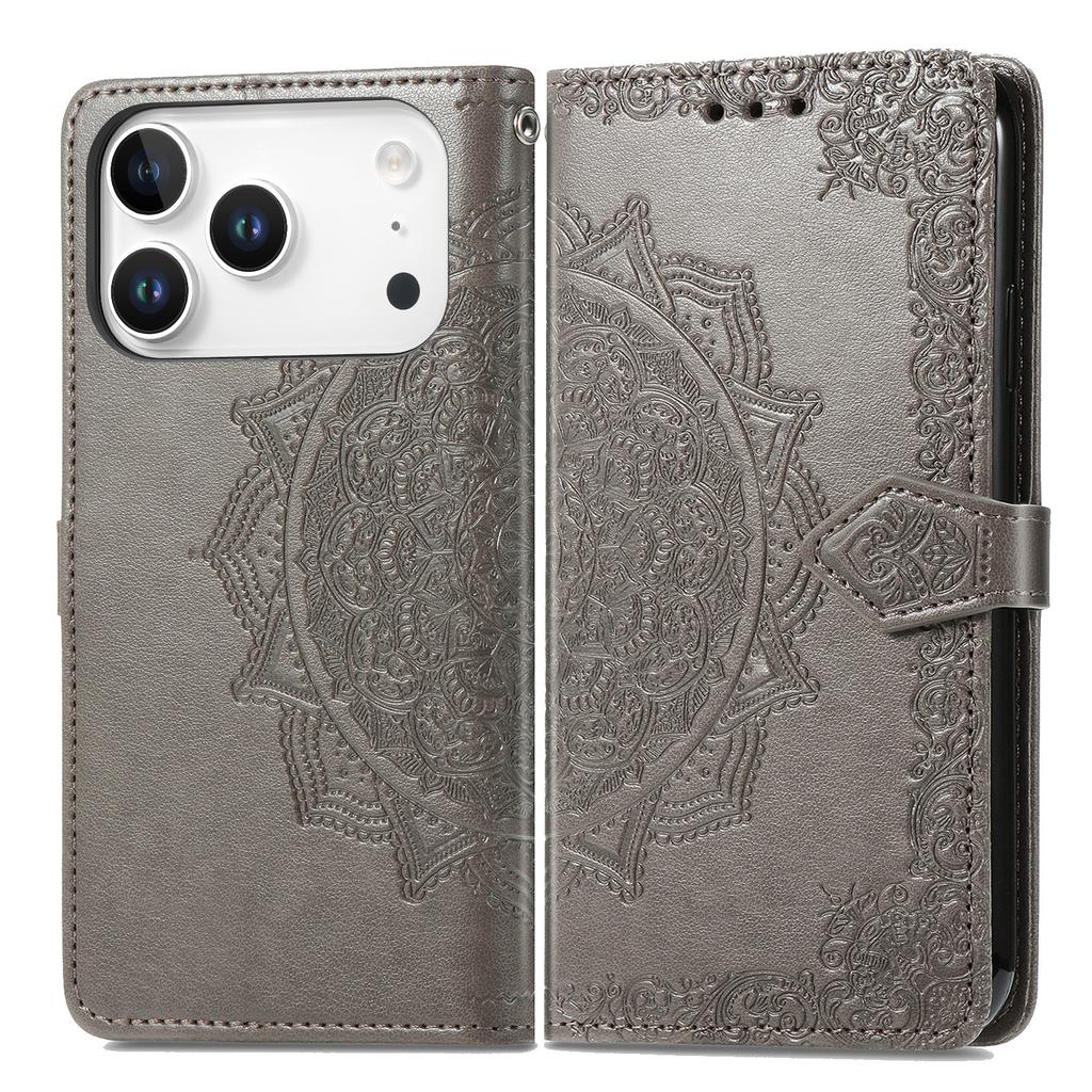 For iPhone 17 Pro Max Case Wallet Mandala Flower Leather Phone Cover Stand View