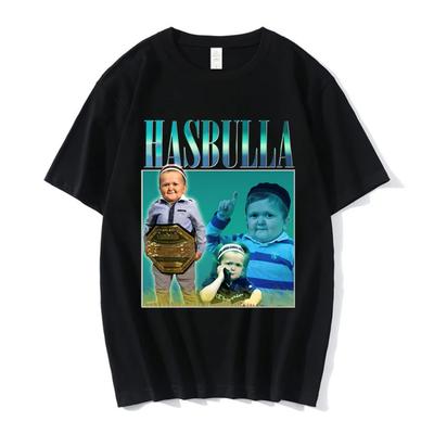 Hasbulla Fighting Meme T-shirt Fan Gift Mini Khabib Blogger T-shirts Men Women High Quality Oversized Graphics Tee Shirt Unisex
