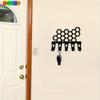 Geometric Hexagonal Key Holder with 5 Hooks Minimalist Metal Wall Decor Modern Key Organizer