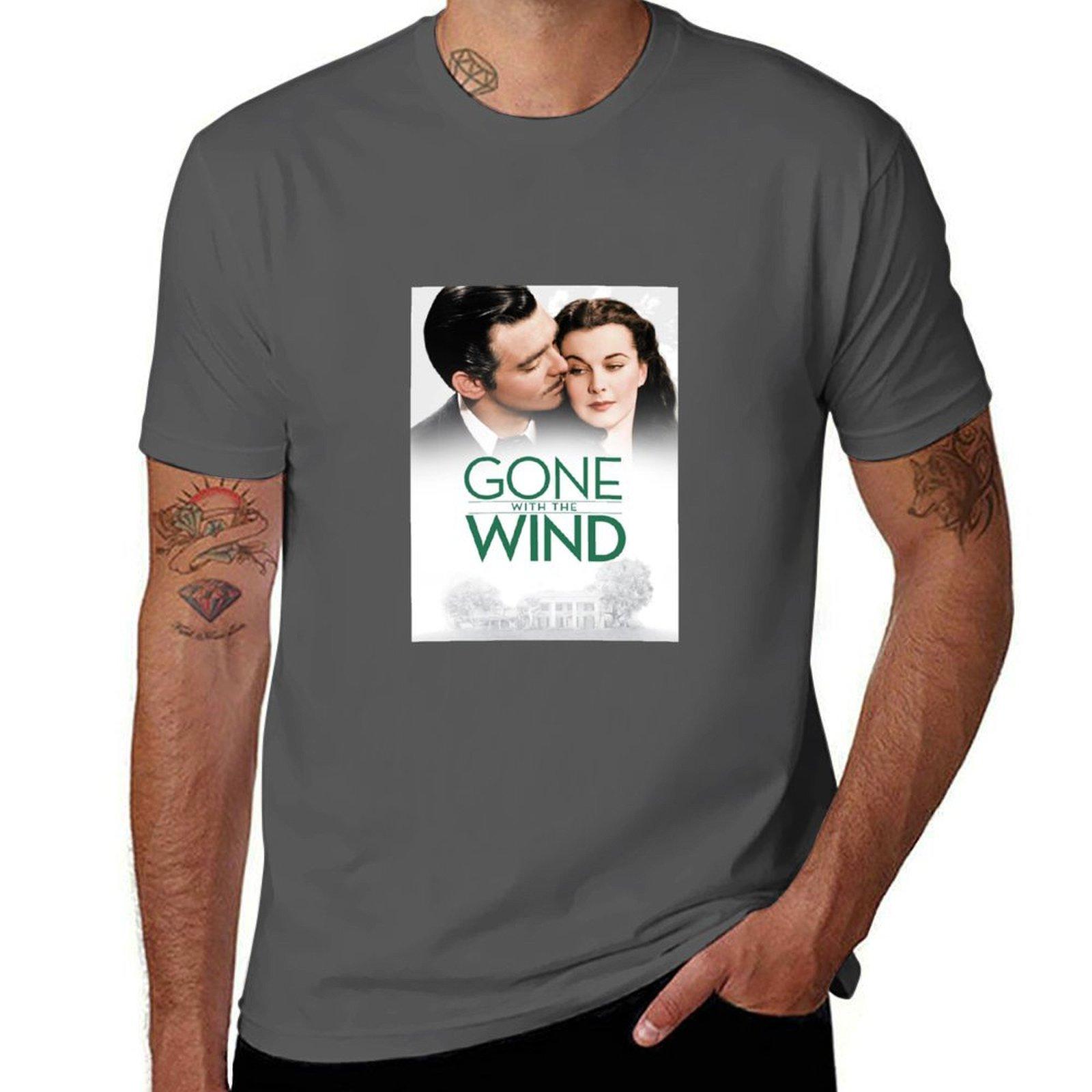

Gone with the wind poster TShirt Casual Simple Design Short Sleeve Shirt 4XL