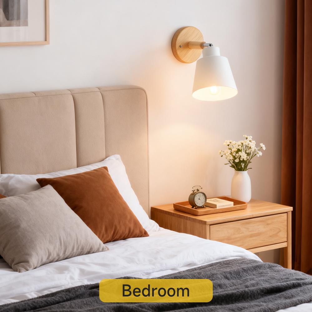 LED Wall Light E27 Bulb Replaceable 85-265V 3 Color Wall Lamp Bedside Light Living Room Bedroom Wall Sconce Decor Lighting