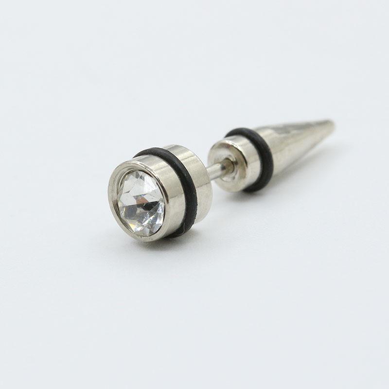 Unisex 316L Titanium Steel Diamond-Studded Piercing Earrings