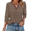 Women's Fashion Casual 3/4 Sleeve Print Shirt Women's V-Neck Tops
