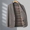 Men's Solid Color Wool Wool Suit Jacket for Winter New Middle-aged Men's Business Casual Thickened Suit Top