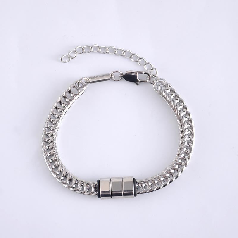 Cuban Chain Style Fashion Luxury Versatile Bracelet with Multi-color Square Bead