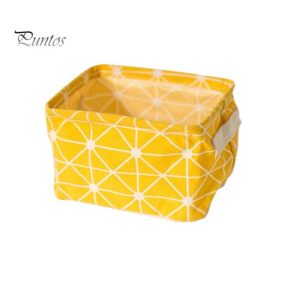 Nursery Toy Bin Cotton And Linen Storage with Handles, Foldable Waterproof Desktop Bins Organizer, Space Saving Basket for Makeup Book Baby