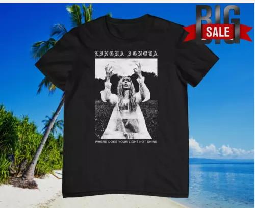 Vtg Lingua Ignota Music Lover Cotton Black All Size Unisex Shirt Unisex T-Shirt XXXL