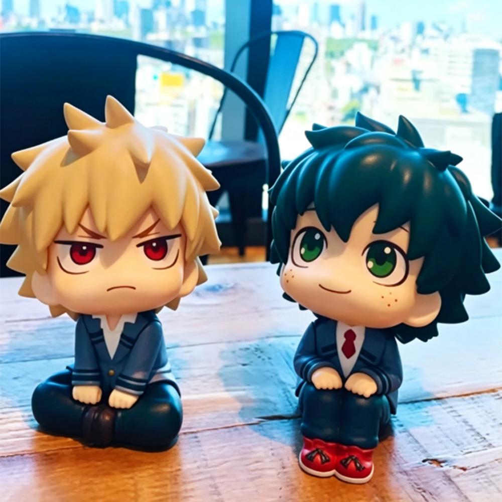 My Hero Academia Chibi PVC Figurine Set - Tomura Shigaraki Izuku Midoriya Katsuki Bakugo Collectible Toys Cute Anime Figures