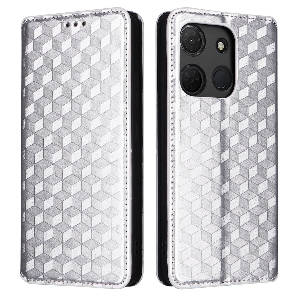 For TCL 503 Wallet Case Rhombus Imprinted Leather Phone Cover