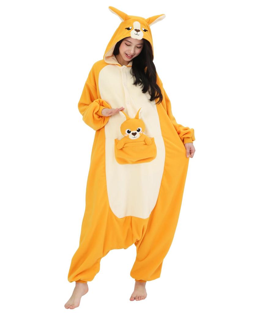 Fleece Animal Kigurumi for Kangaroo [SAZAC] Adults, Unisex,