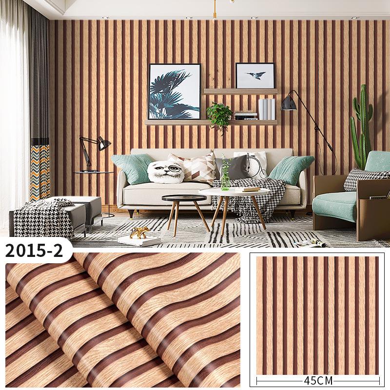 Self-Adhesive Imitation Wood Grain Wallpaper - Moisture-Proof Wall Decoration for Bedrooms