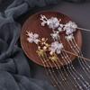 Rhinestone Plum Blossom Branch Flower Hair Sticks Tassel Hairpin Hair Fork Hanfu Hair Accessories