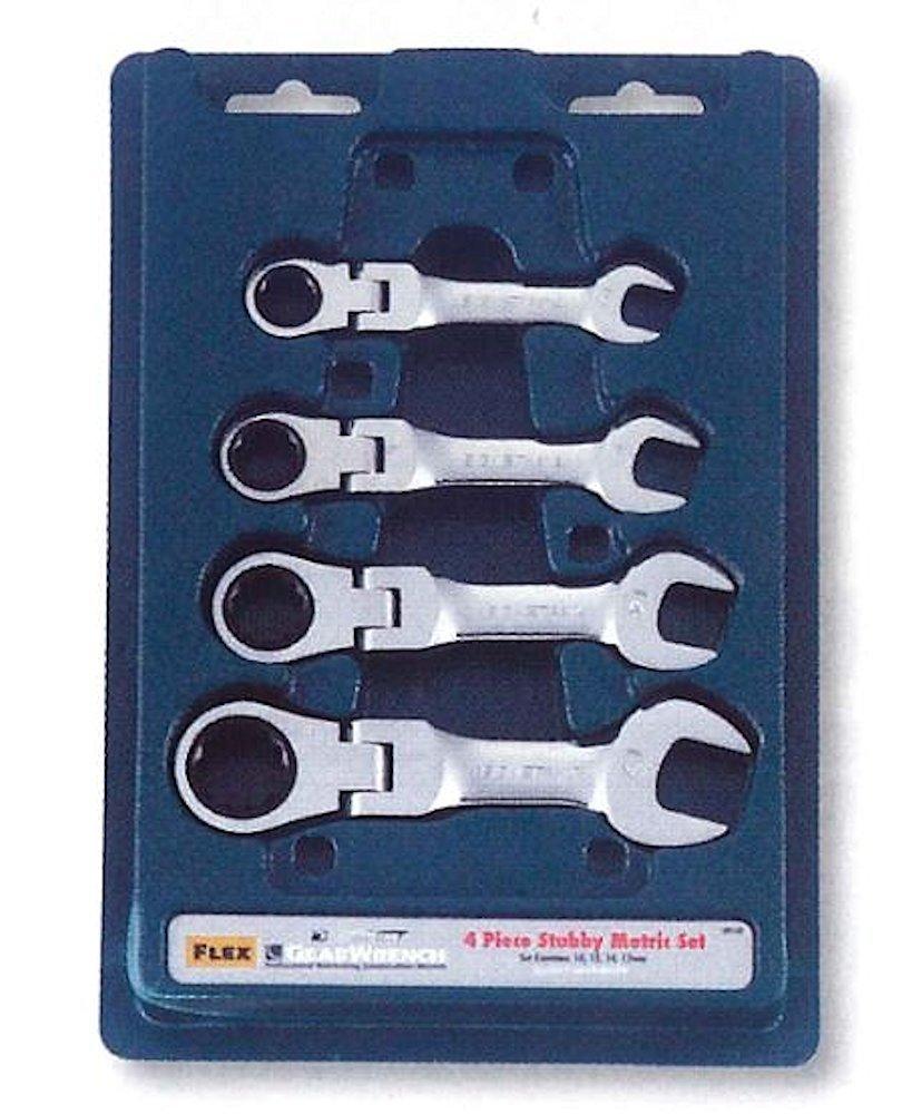 

SIGNET 4PC Stubby Flex Gear Wrench Set 38140 (М.М.) серебряный