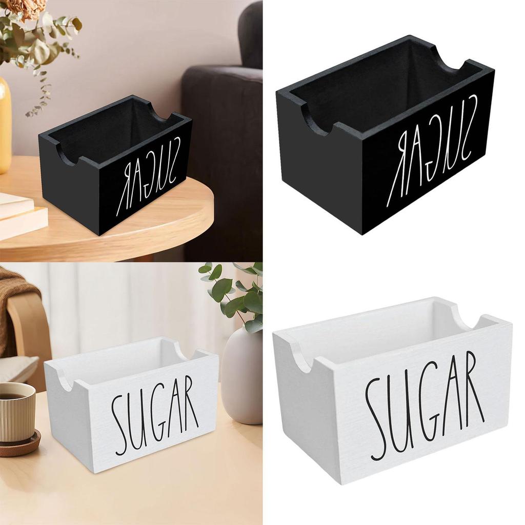 Bauernhaus Kaffee Bar Zuckerpäckchenhalter Holz Organizer Aufbewahrungsbehälter für Tee und Kaffeeweißer Station