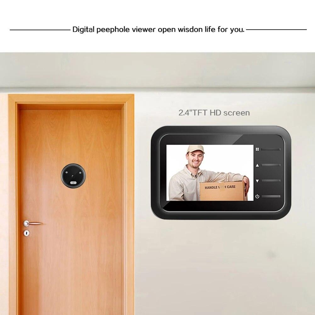 Smart Digital Peephole Viewer Doorbell 2.4 Inch Screen IR Night Vision Electronic Door Eye Camera Door Bell Indoor Monitor