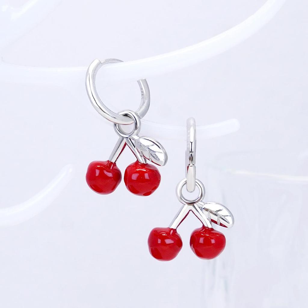 Red Cherry Sweet Earrings - Creative Niche Design for Women