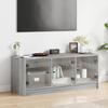 VidaXL Meuble TV avec portes en verre sonoma gris 102x37x42 cm 836411
