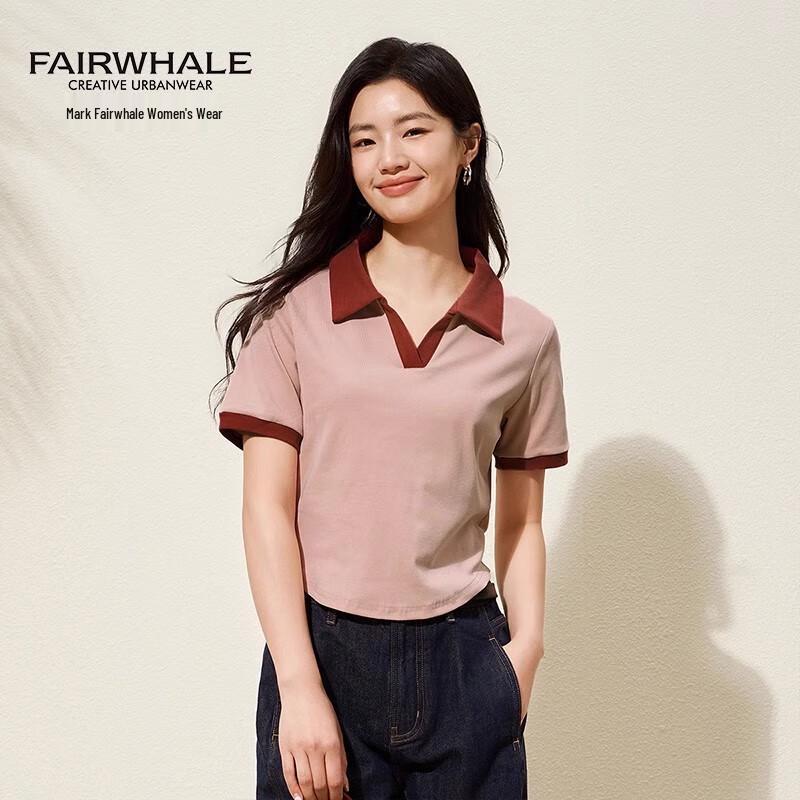 Mark Fairwhale Women's V-neck Cotton Polo T-Shirt