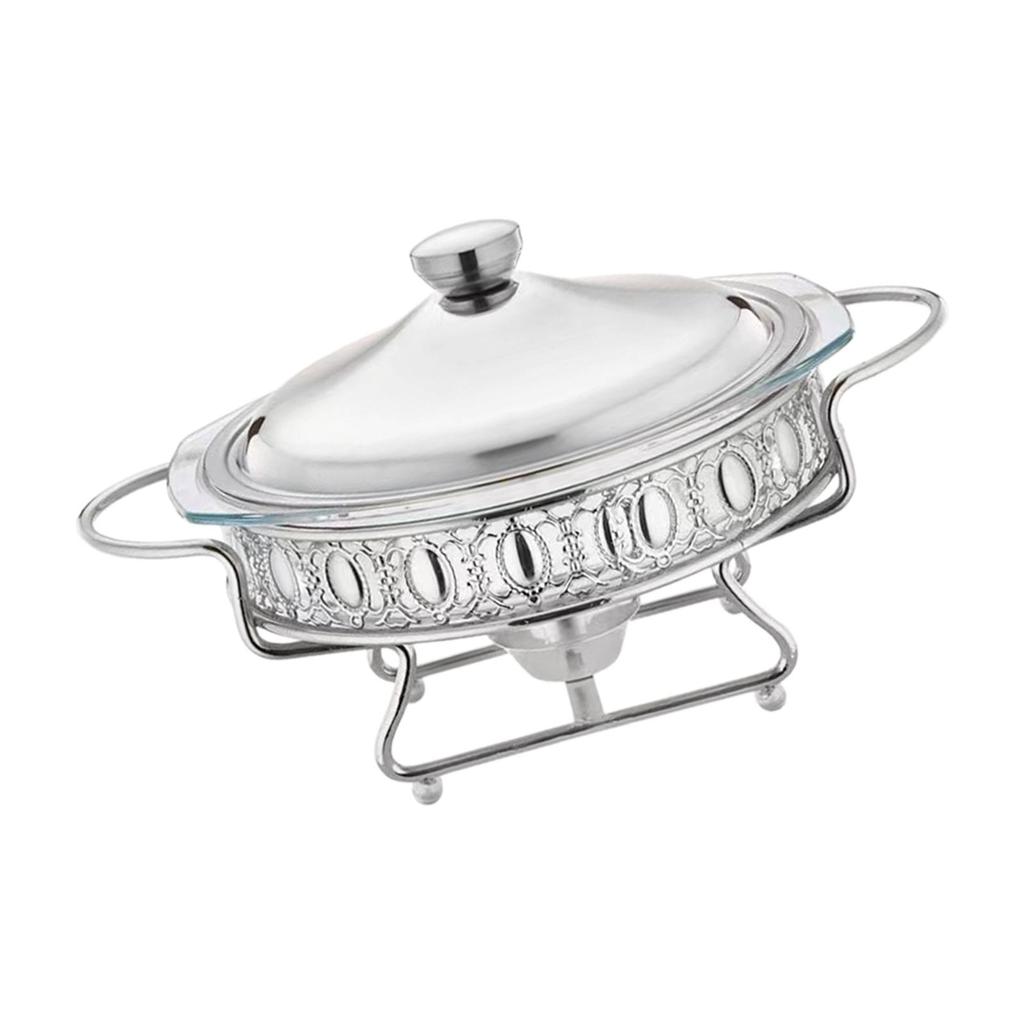 Buffet Food Warmer 2L Stable Portable with Handle Round Pan for Events And