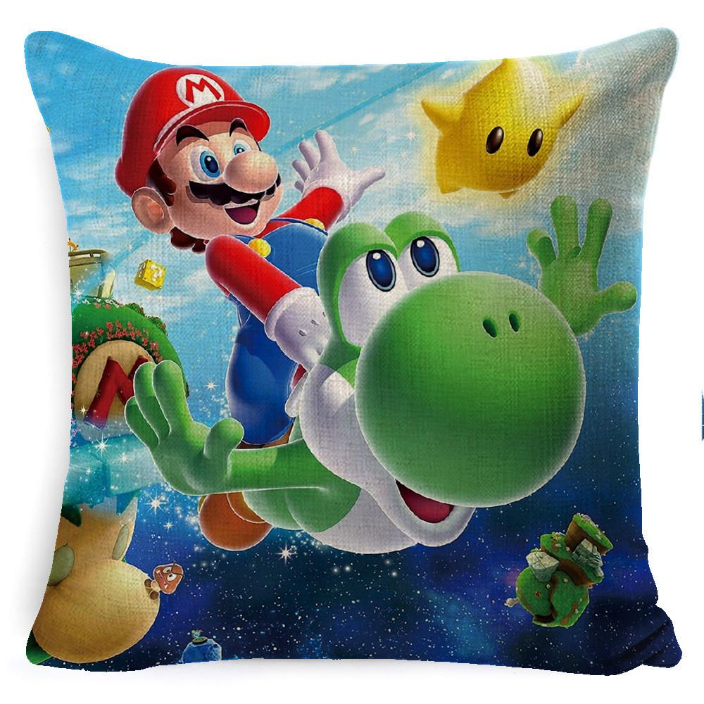 Super Bros Mario Pillow Cover Car Home Living Room Sofa Bedroom Cover Cushion
