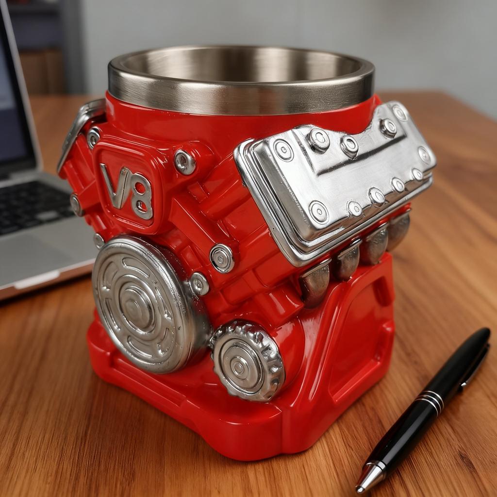 Motor V8 Hrnček V6 Kreativní Hrnček Pryskyřičné Řemesla Pokročilý Smysl Nika Mechanický Motor Ornament
