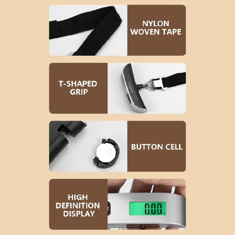 Leichte Taschengepäckwaage mit Tarafunktion Elektronische Waage Hängewaage für bequeme Reiseanwendung