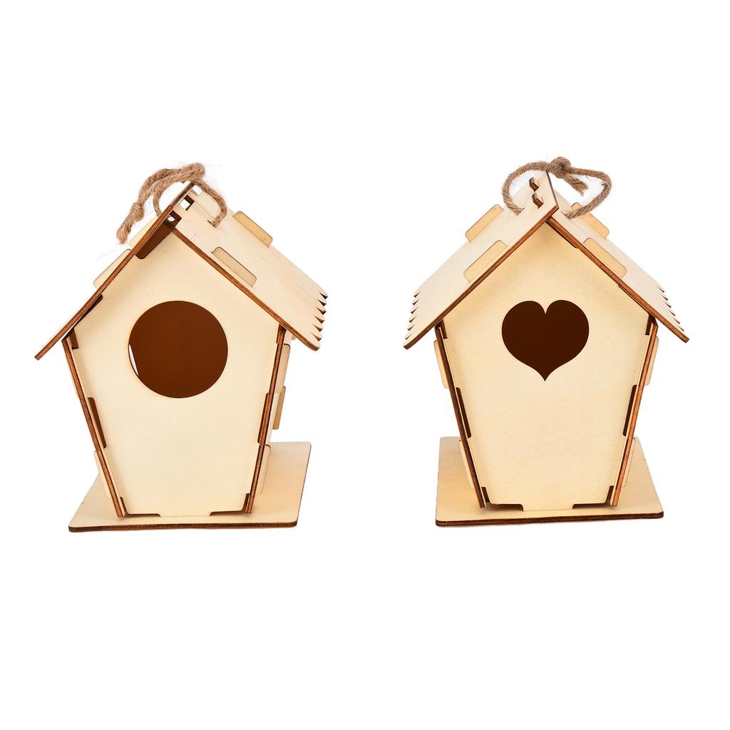 Bird House DIY Wooden Manual Graffiti Outdoor Hanging Bird House Bird Cage Crafts