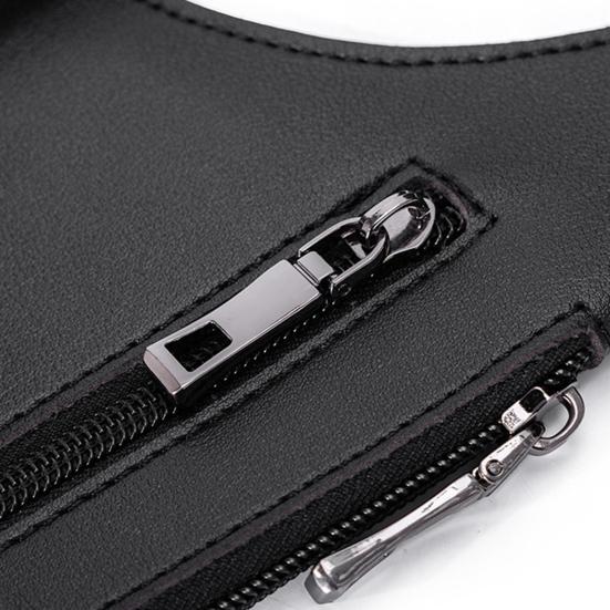 Faux Leather Armor Wallet Adjustable Underarm Shoulder Holster Chest Pouch Anti Pickpocket Wallet Phone Bag for Men Travel Camping Hiking
