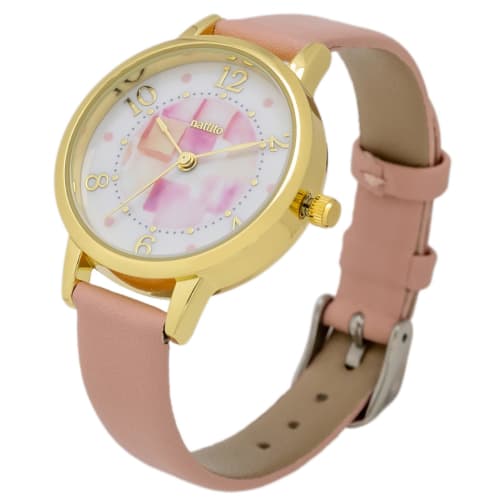 

Fieldwork Women s Analog Watch with Water-Resistant Leather Strap, Pink, YM105-2