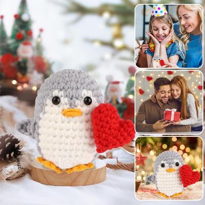 Handmade Penguin Doll Positive Energy Knitted Penguin For Home Decor Christmas Room Gifts Party N0R9